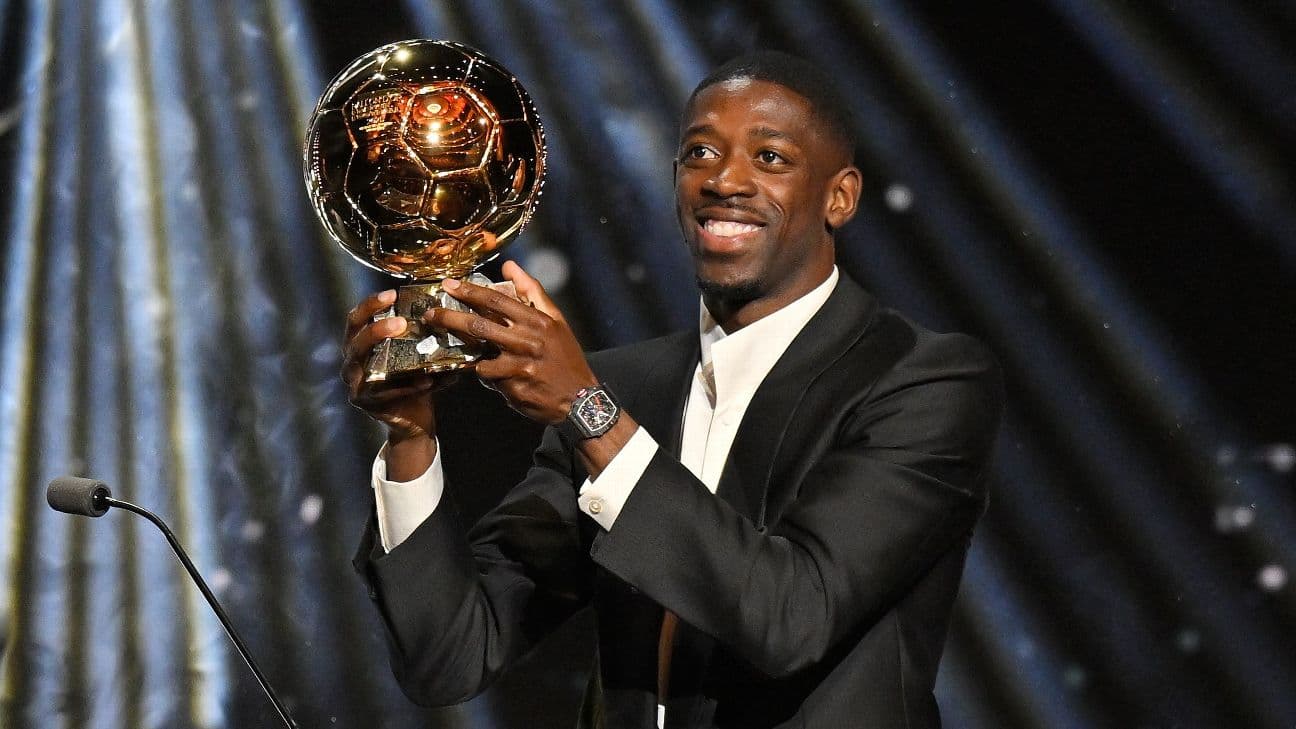 Ousmane Dembélé won the 69th Ballon d'Or award ahead of Barcelona's Lamine Yamal.
