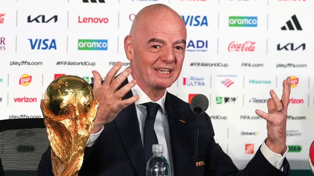 FIFA president Gianni Infantino speaks during a news conference in Mexico City on Wednesday.