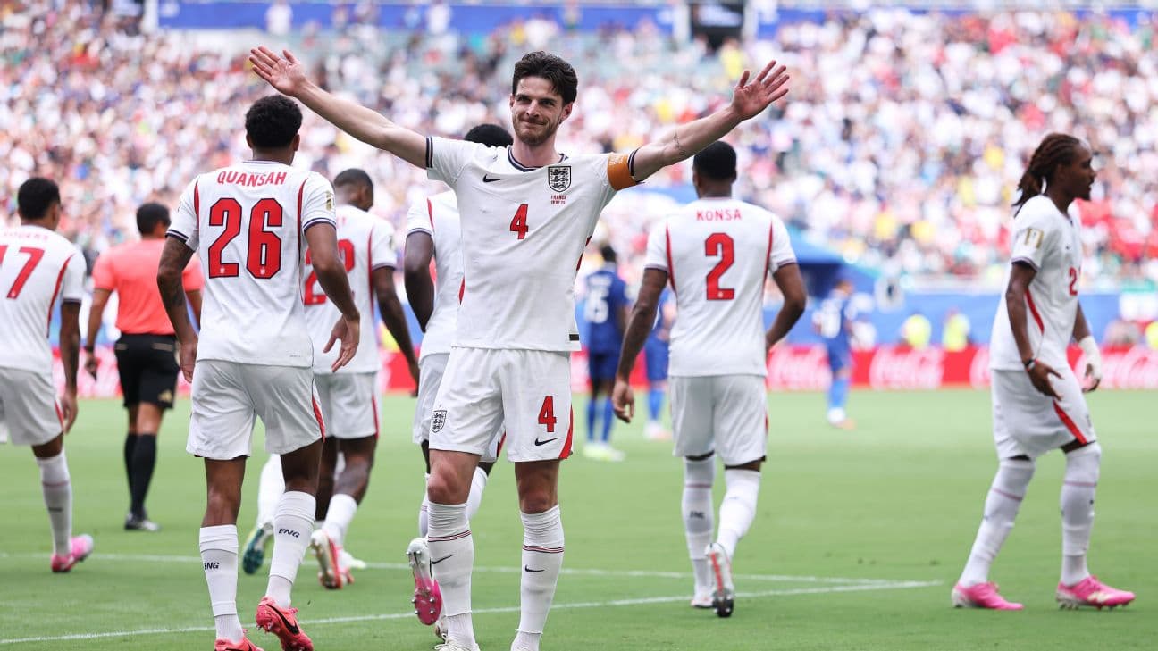 Declan Rice gave England an early breakthrough against France.