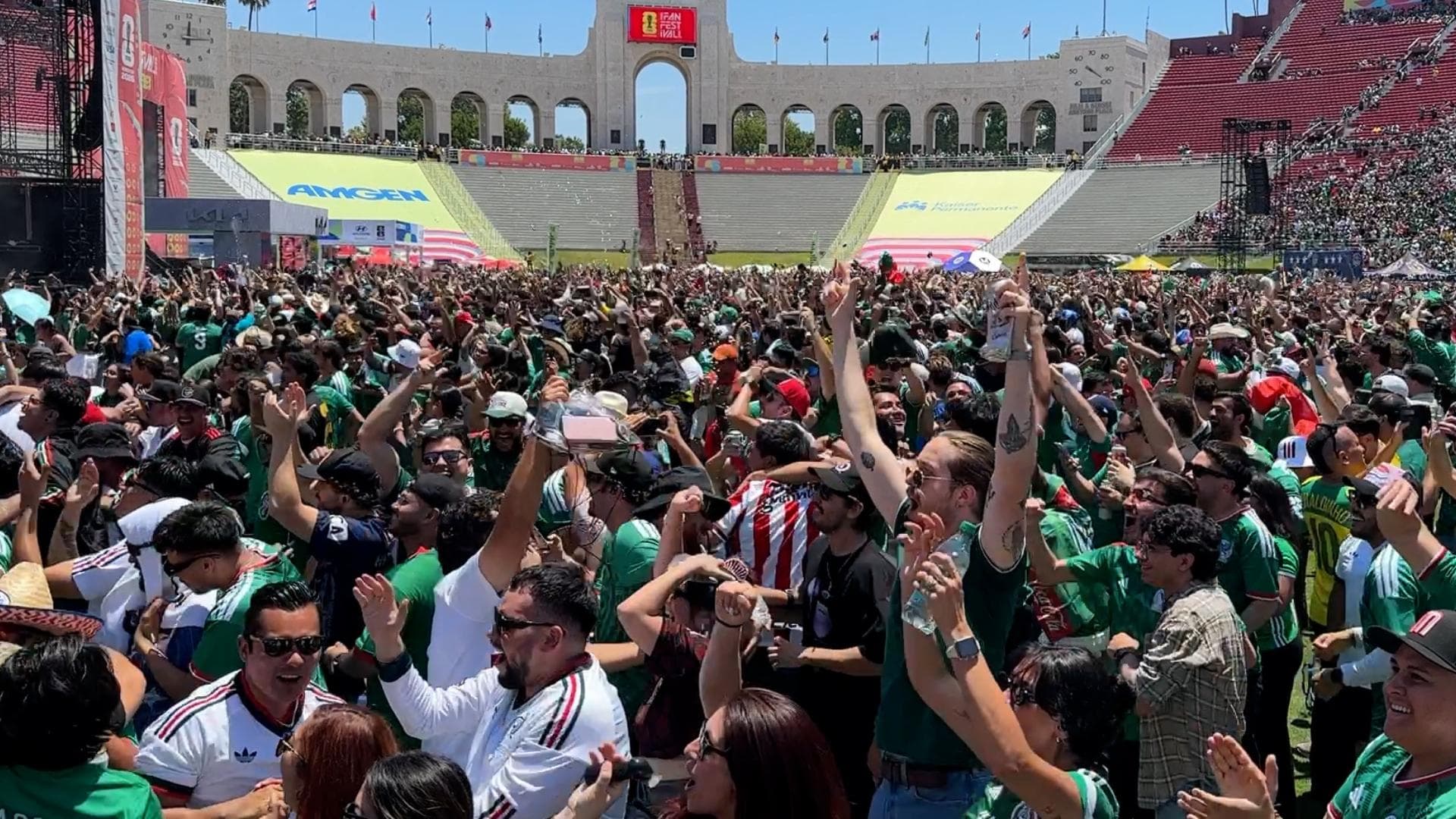Mexico fans celebrate opening goal of the 2026 FIFA World Cup