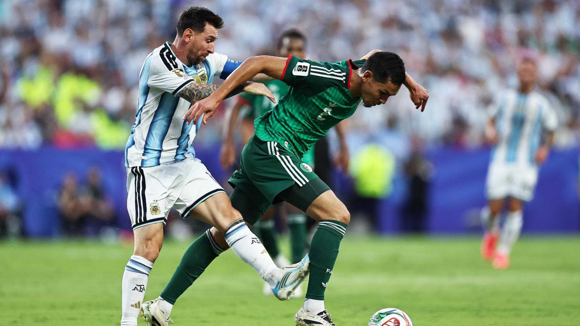 Was Lionel Messi lucky to avoid a red card during Argentina's opener vs. Algeria?