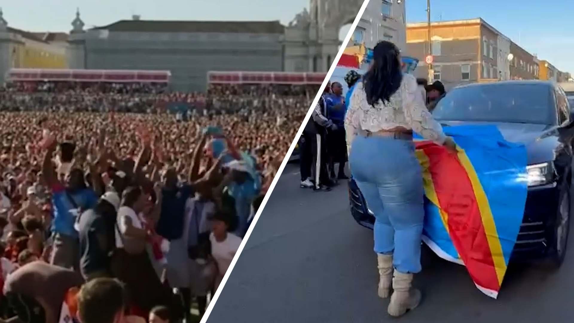 Congo DR fans celebrate their hard-earned point across Portugal, Houston and London