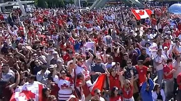 Vancouver celebrates as Canada goes 3-0 up