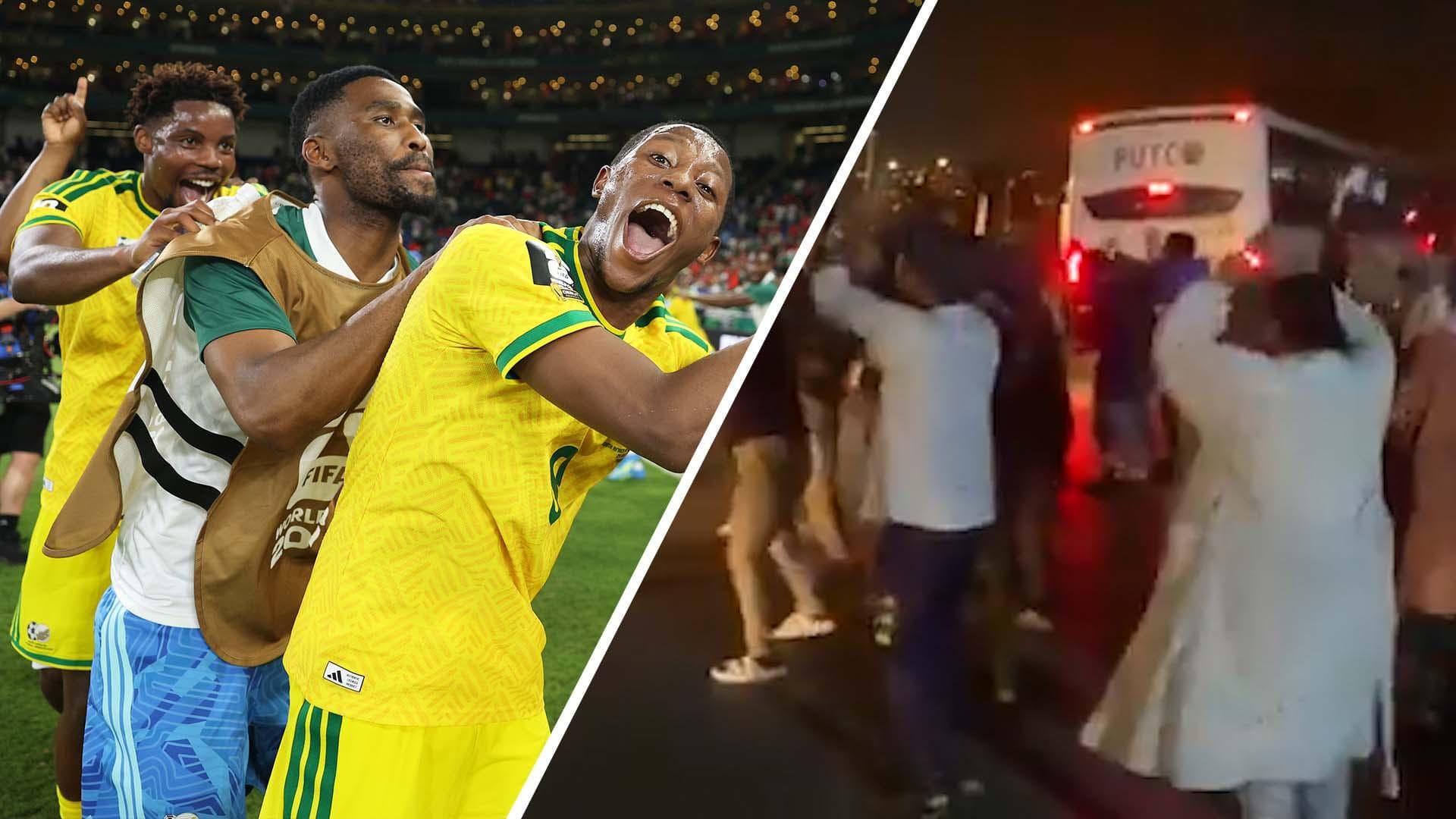 South Africa fans celebrate into the morning after historic win