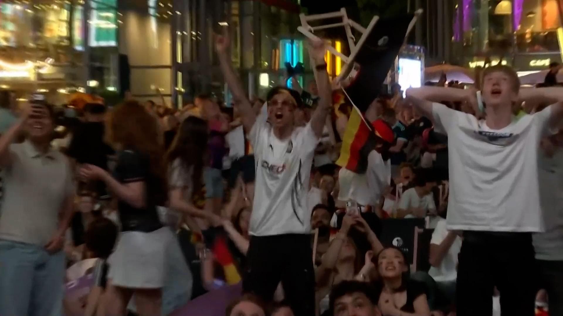 Germany fans in Berlin celebrate equalizer vs. Paraguay