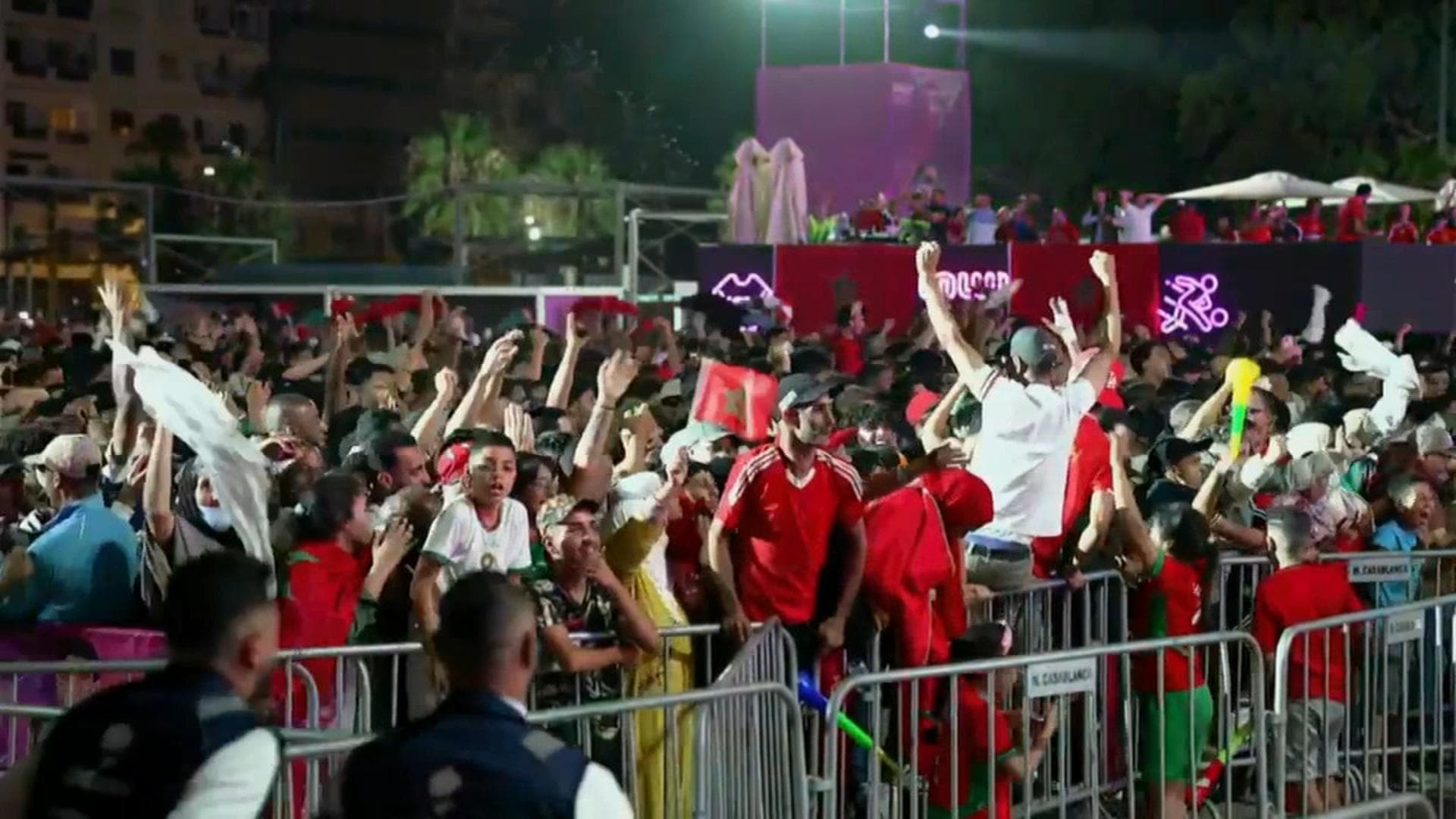 Morocco fans in Casablanca celebrate last-gasp equalizer vs. Netherlands