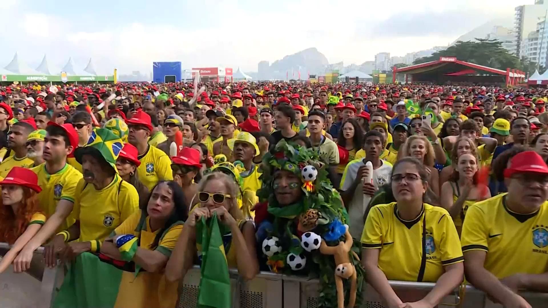 Fans in Rio go wild as Brazil equalises against Japan