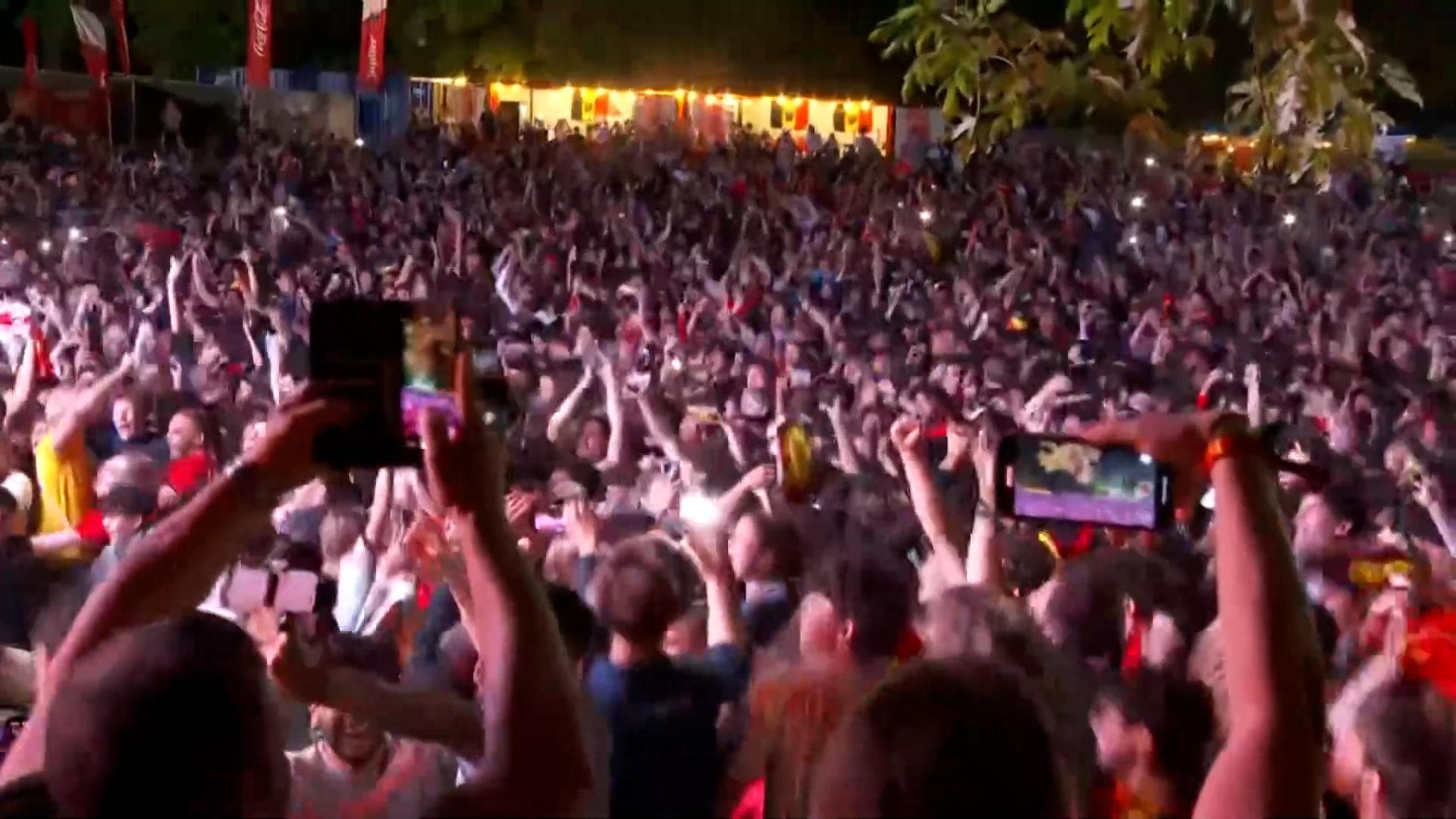 Brussels watch party goes wild as Tielemans wins it late for Belgium