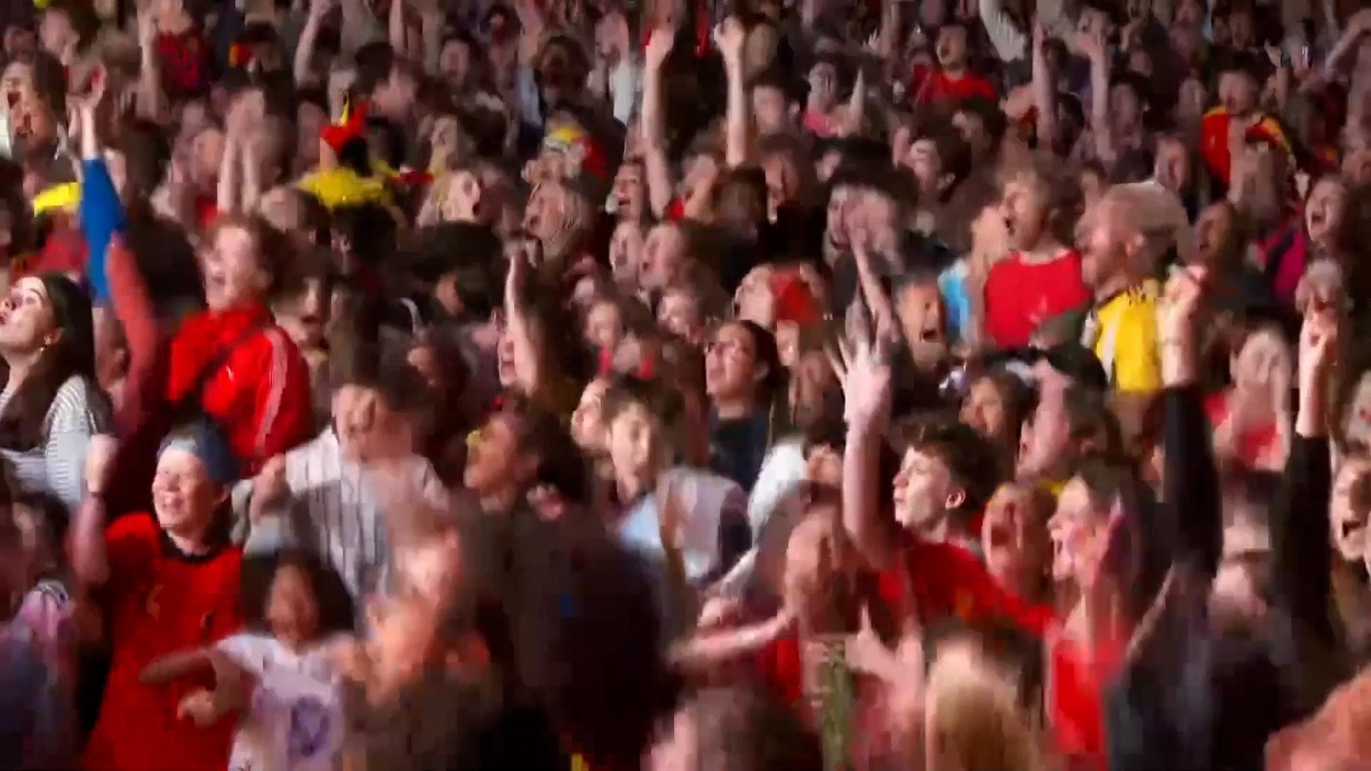 Chaos at Brussels watch party after Belgium's dramatic comeback