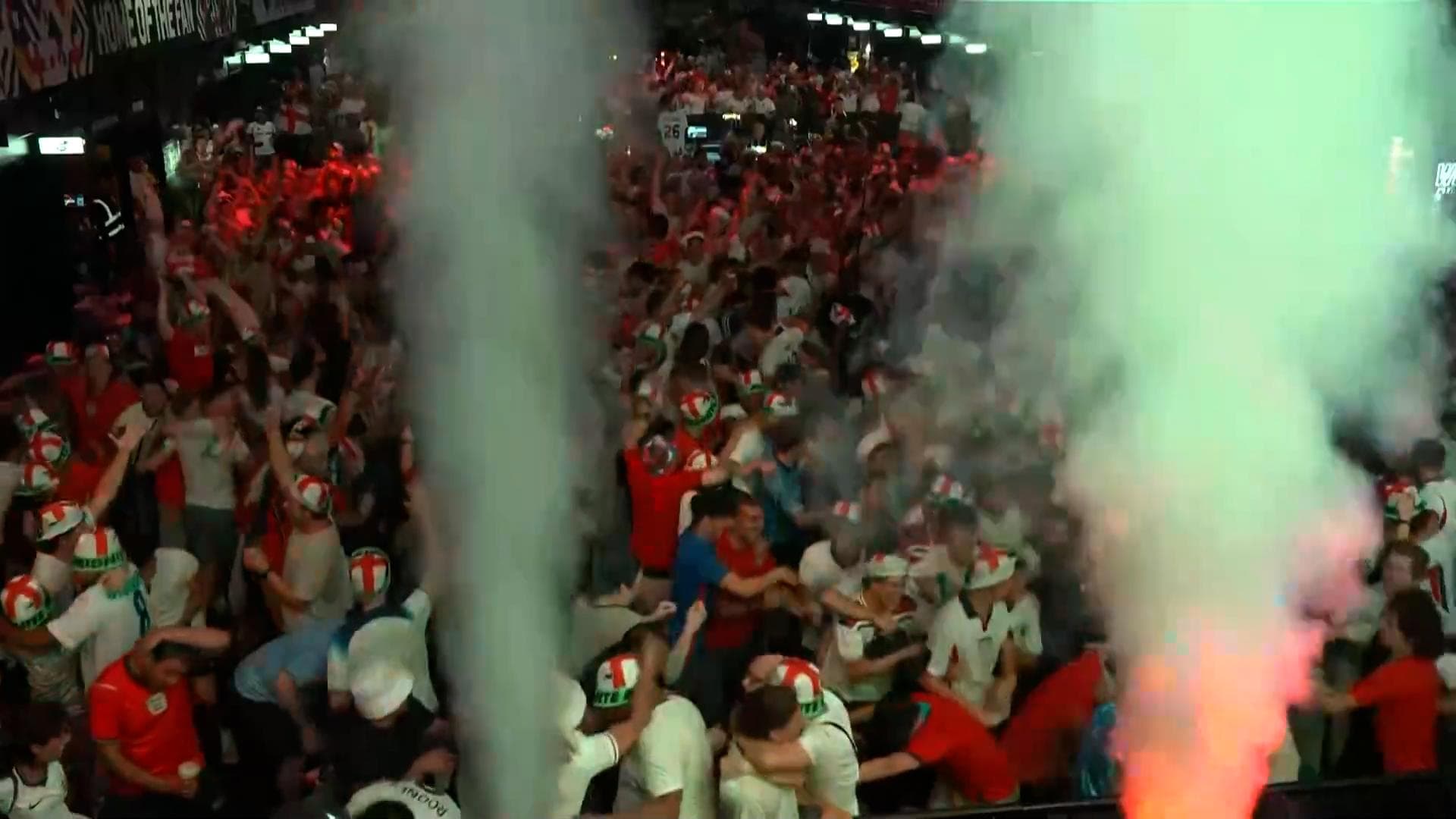 Chaos in London at 2:30 a.m. as England score two in 98 seconds