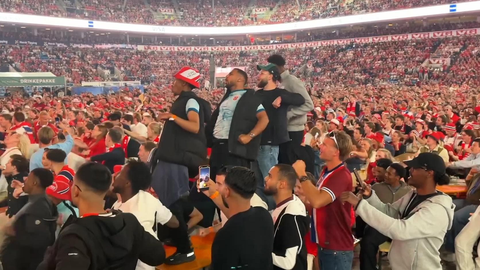 Norway fans erupt in Oslo with epic 'Row' after Brazil win