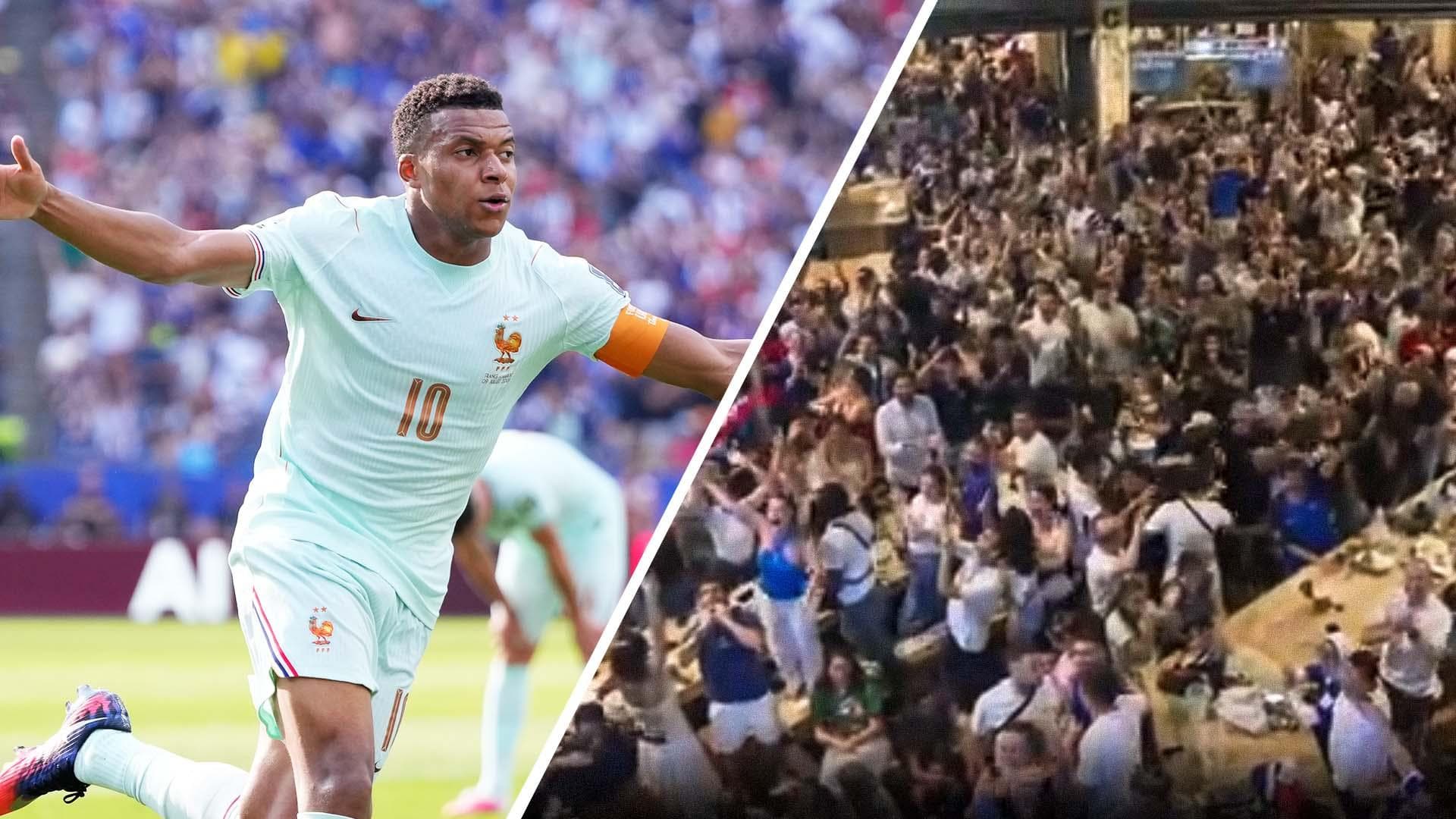 France fans celebrate as Mbappé scores first goal vs. Morocco