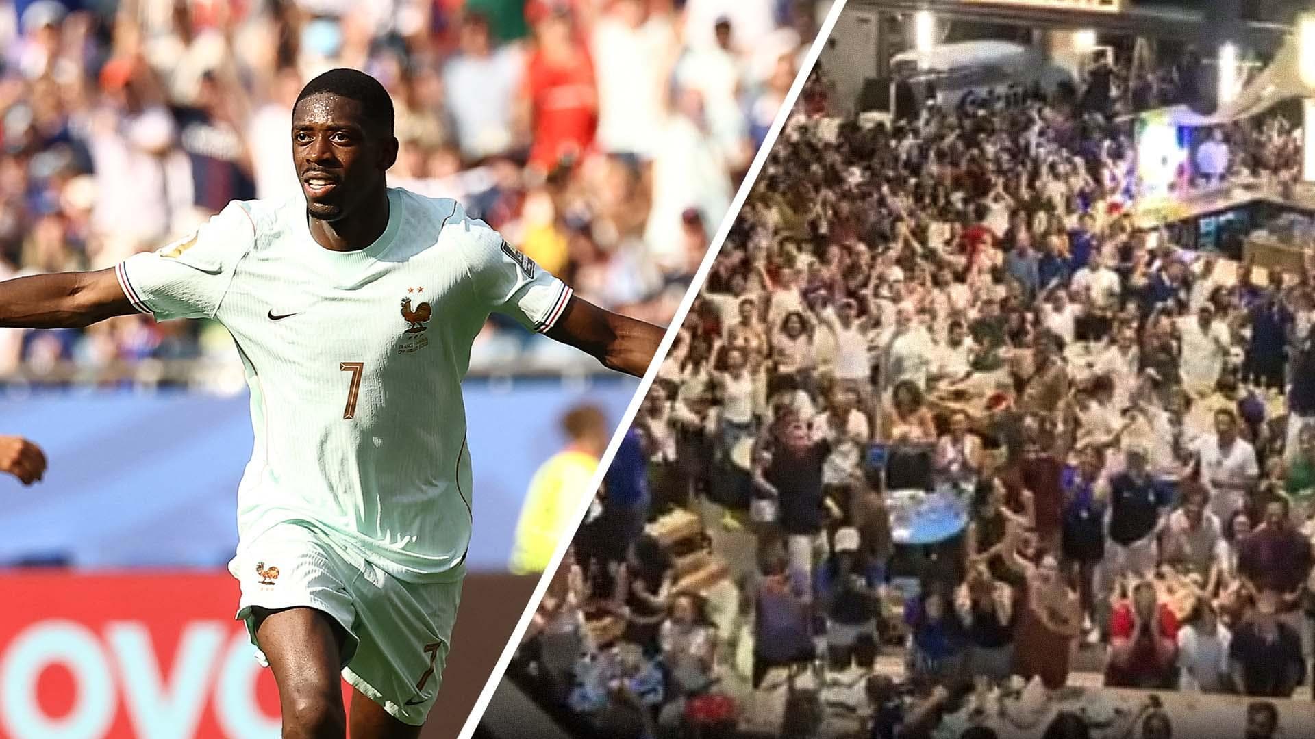 Joy for France fans after Dembélé doubles lead vs. Morocco
