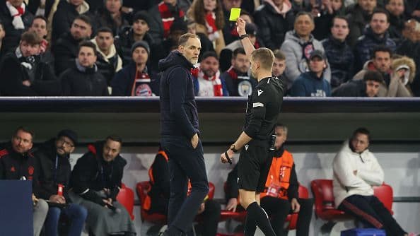 Thomas Tuchel was sent off by Clement Turpin in the 2023 Champions League quarterfinal