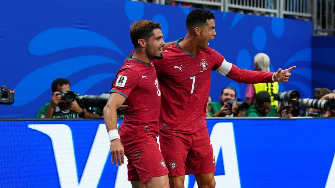 Cristiano Ronaldo scored twice in their win over Uzbekistan.