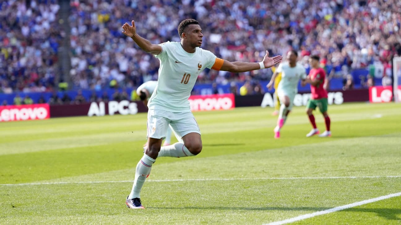 Kylian Mbappé moved past his first-half penalty miss to score the opener against Morocco.