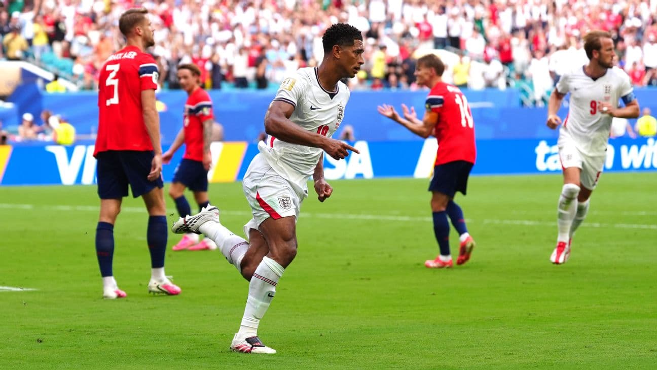 Jude Bellingham got the Three Lions level on the stroke of the interval.