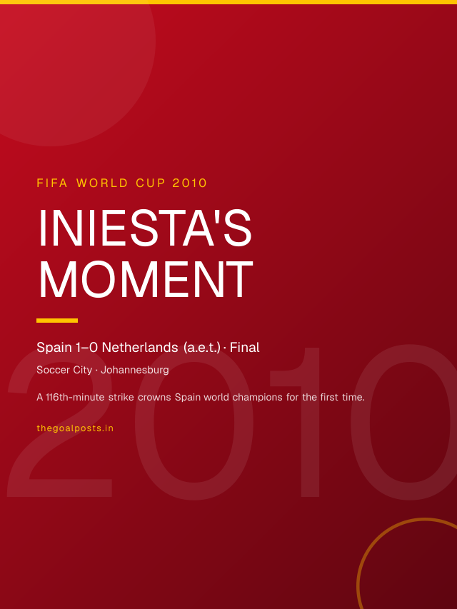 Iniesta's Moment - Spain 1–0 Netherlands (a.e.t.) · Final World Cup 2010 wallpaper